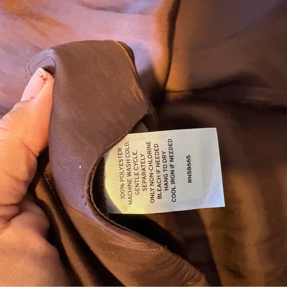 Nordstrom Sleeveless Smocked Satin Maxi Dress Brown Malicacia Small - Picture 8 of 8